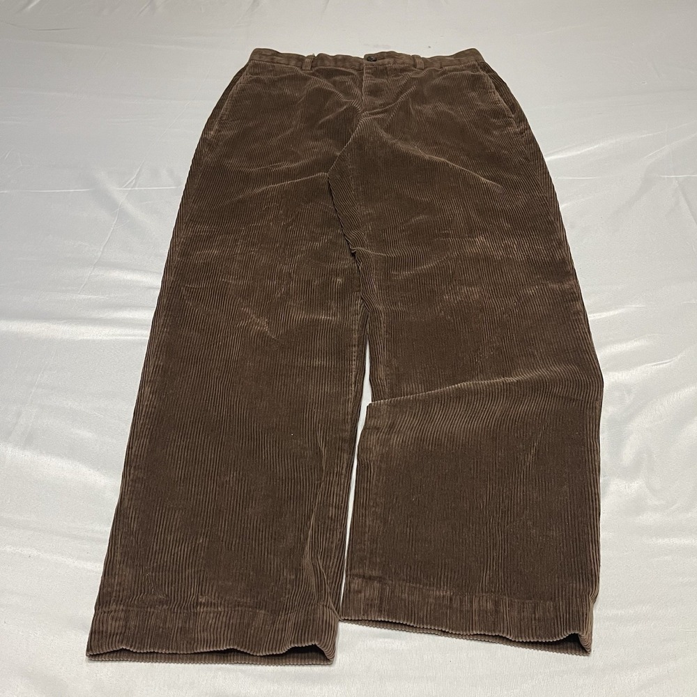 Brooks Brothers Hudson Corduroy Pants Fits 32x30 Brown Classic Straight Cotton